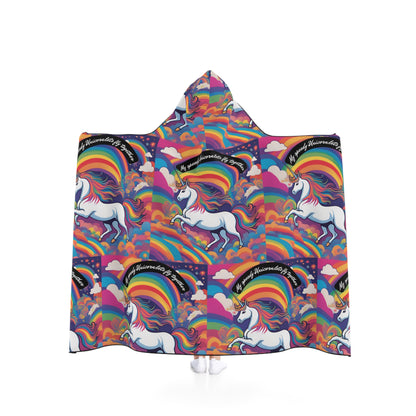 Kids Unicorn Rainbow Hooded Blanket