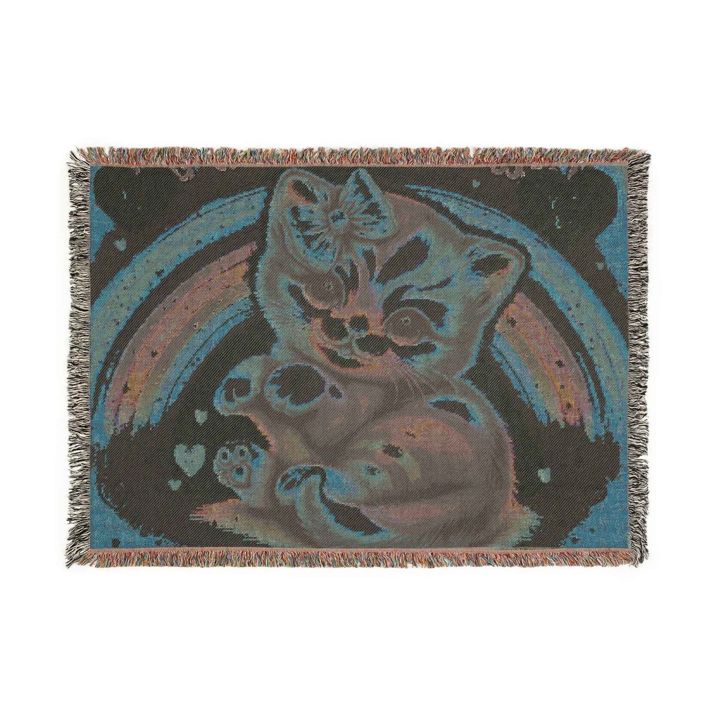 Woven Blanket - Cute Hello Kitty Pink Bow at Rainbow Day - Hello Kittyy Blanket Store