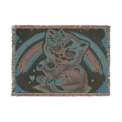 Woven Blanket - Cute Hello Kitty Pink Bow at Rainbow Day - Hello Kittyy Blanket Store