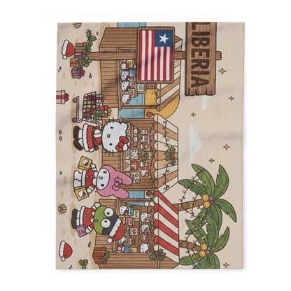 Hello Kitty Tropical Christmas Fleece Blanket — Liberia Beach Holiday Throw