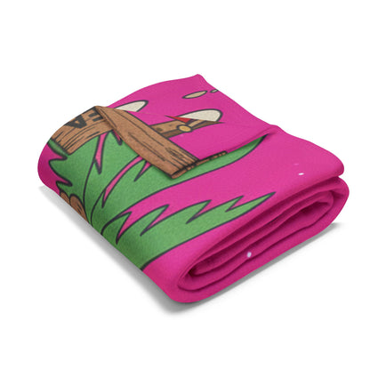 Hello Kitty Pink Christmas Arctic Fleece Blanket — Tropical Guinea Holiday Design