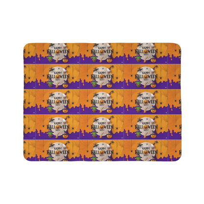 Fleece Sherpa Blanket - Frankenstein Hello Kitty - Happy Halloween Party