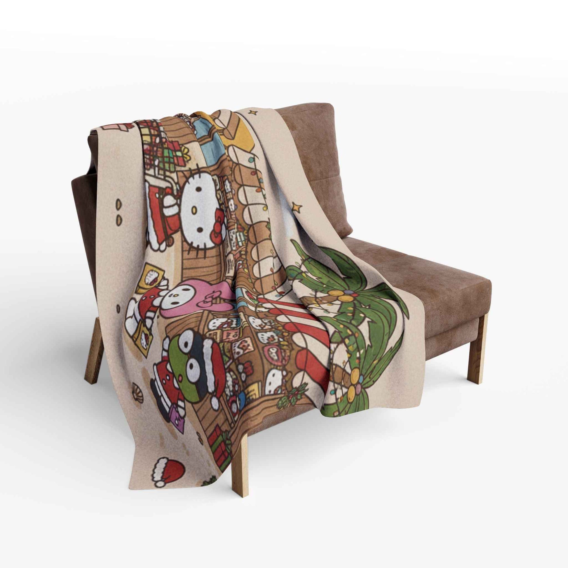 Hello Kitty Tropical Christmas Fleece Blanket — Liberia Beach Holiday Throw