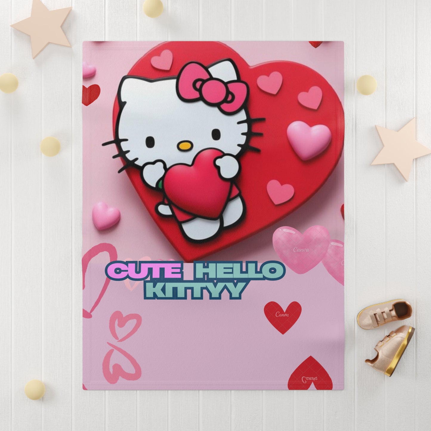 Baby Blanket Hello Kitty Valentine Hearts