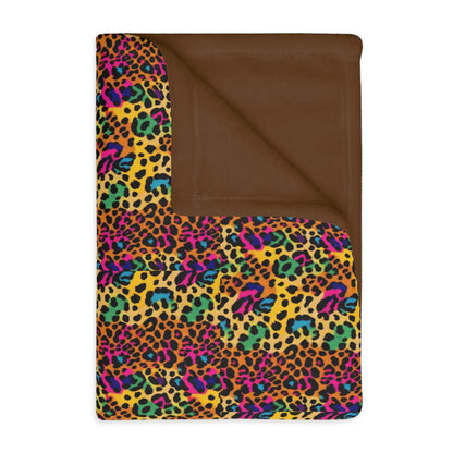 Vibrant laopard Print Velveteen Blanket – Cozy Two-Sided Microfiber Throw