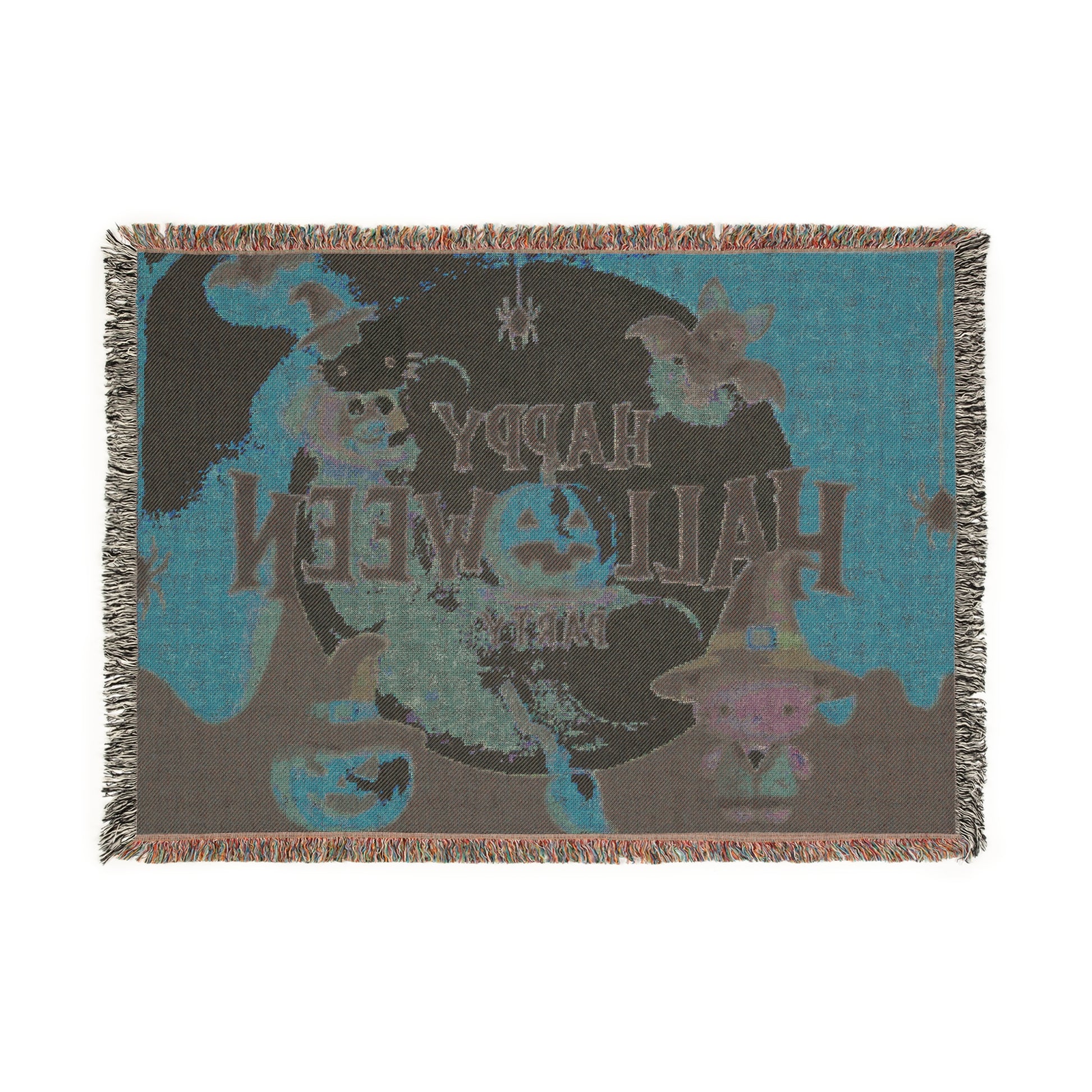 Woven Blanket - Happy Halloween Party Frankenstein Design