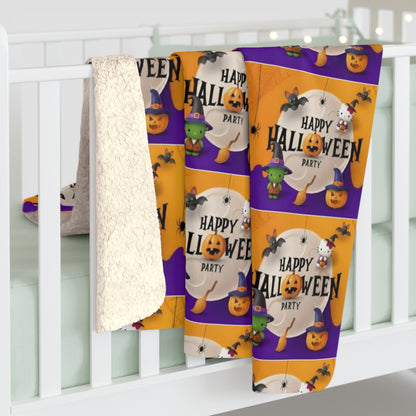 Halloween Frankenstein hello kitty Sherpa Fleece Blanket, Cozy Throw for Fall, Warm Plush Blanket, Perfect Gift for Halloween Lovers, Spooky Home Decor