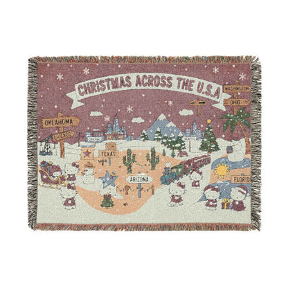 Hello Kitty Pink Christmas Blanket — Cozy Holiday Throw Across USA Design
