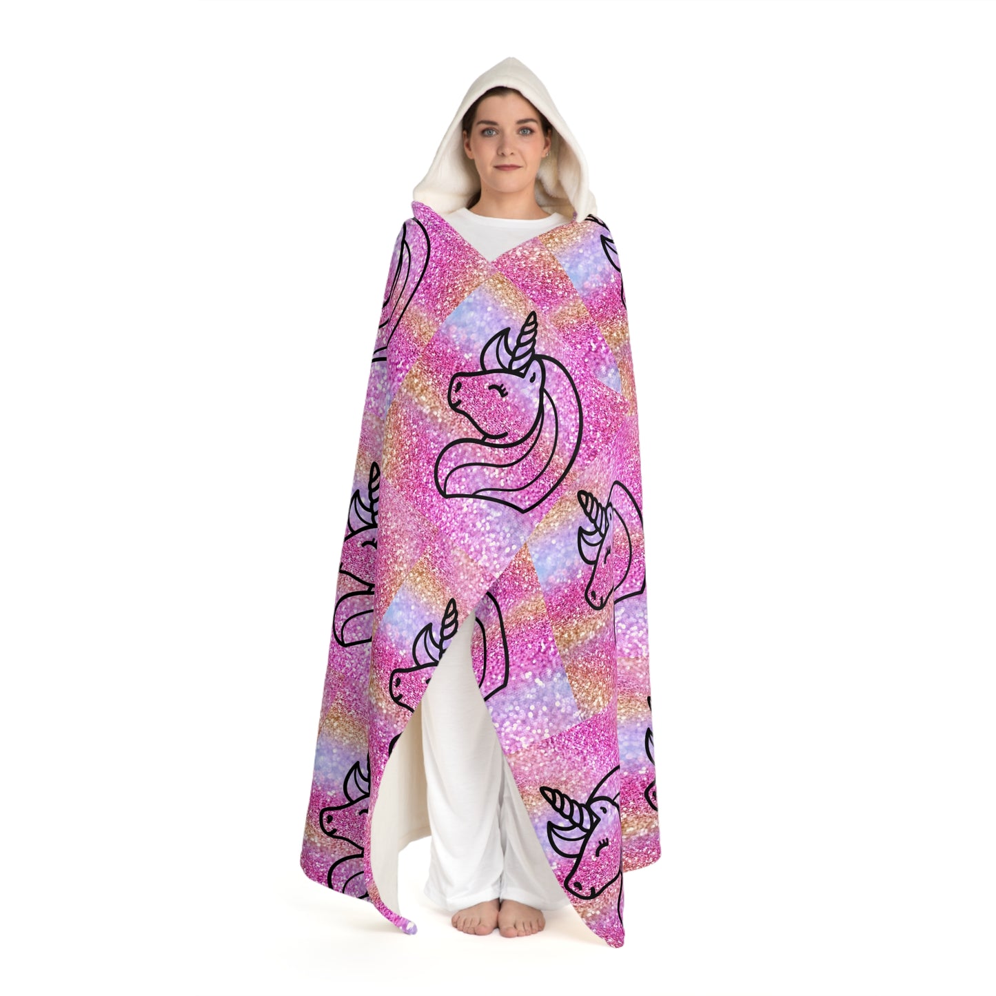 Hooded Sherpa Fleece Blanket