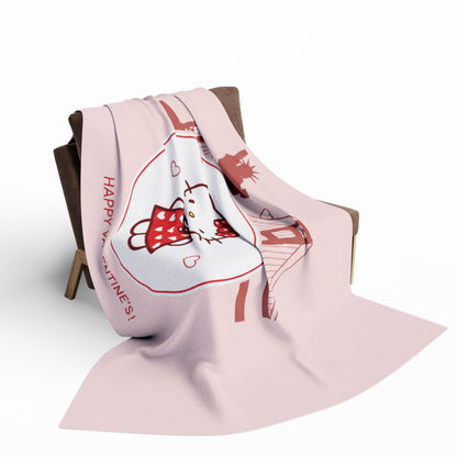 Hello Kitty Valentine Arctic Fleece Blanket – Cute San Francisco Statue of Liberty & Golden Gate Design