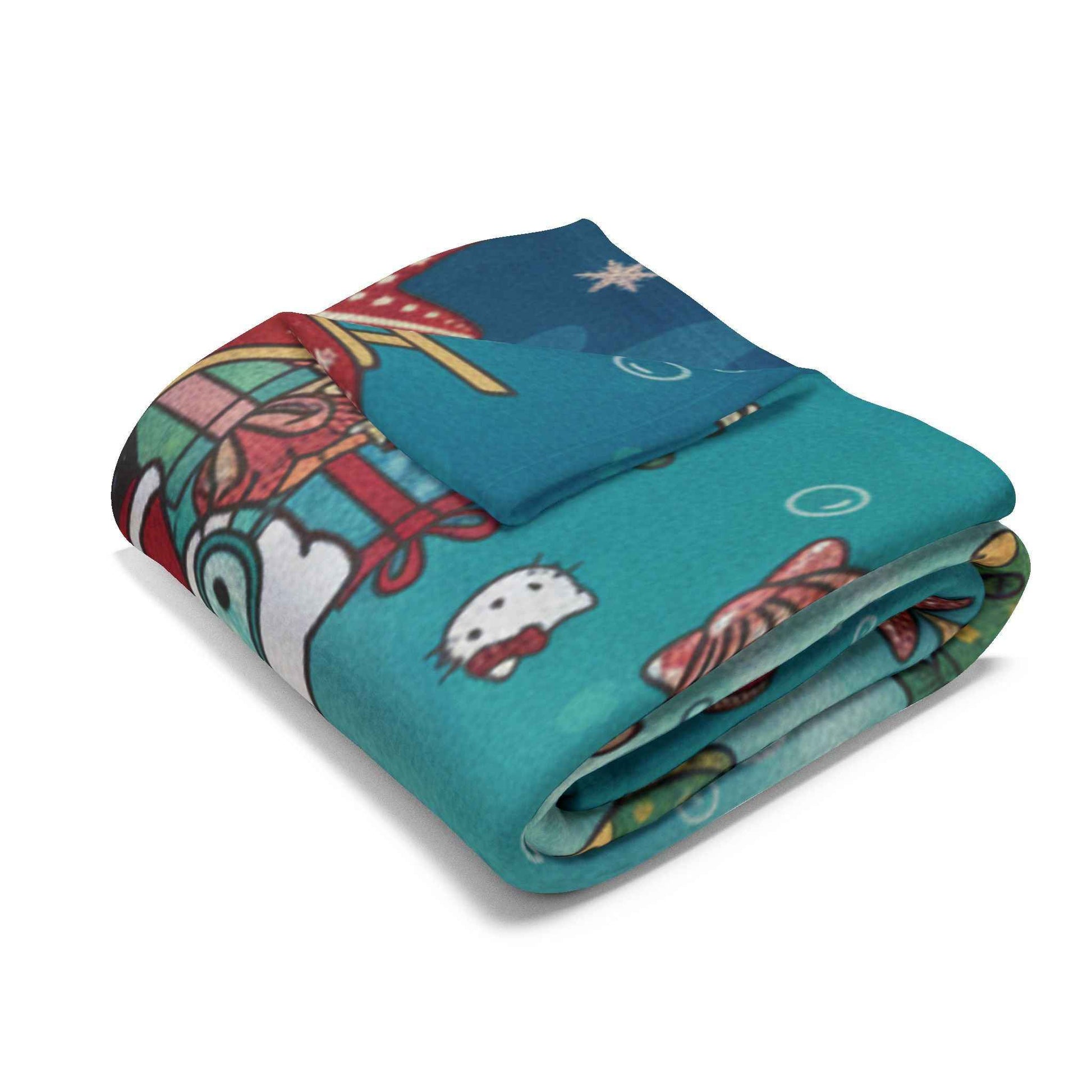 Arctic Fleece Blanket — Underwater Christmas Tree & Santa Sleigh Holiday Throw