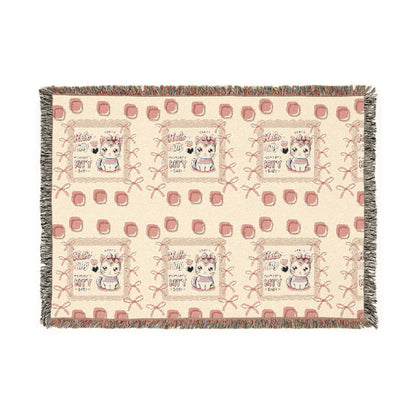 Woven Blanket hello kittyy design