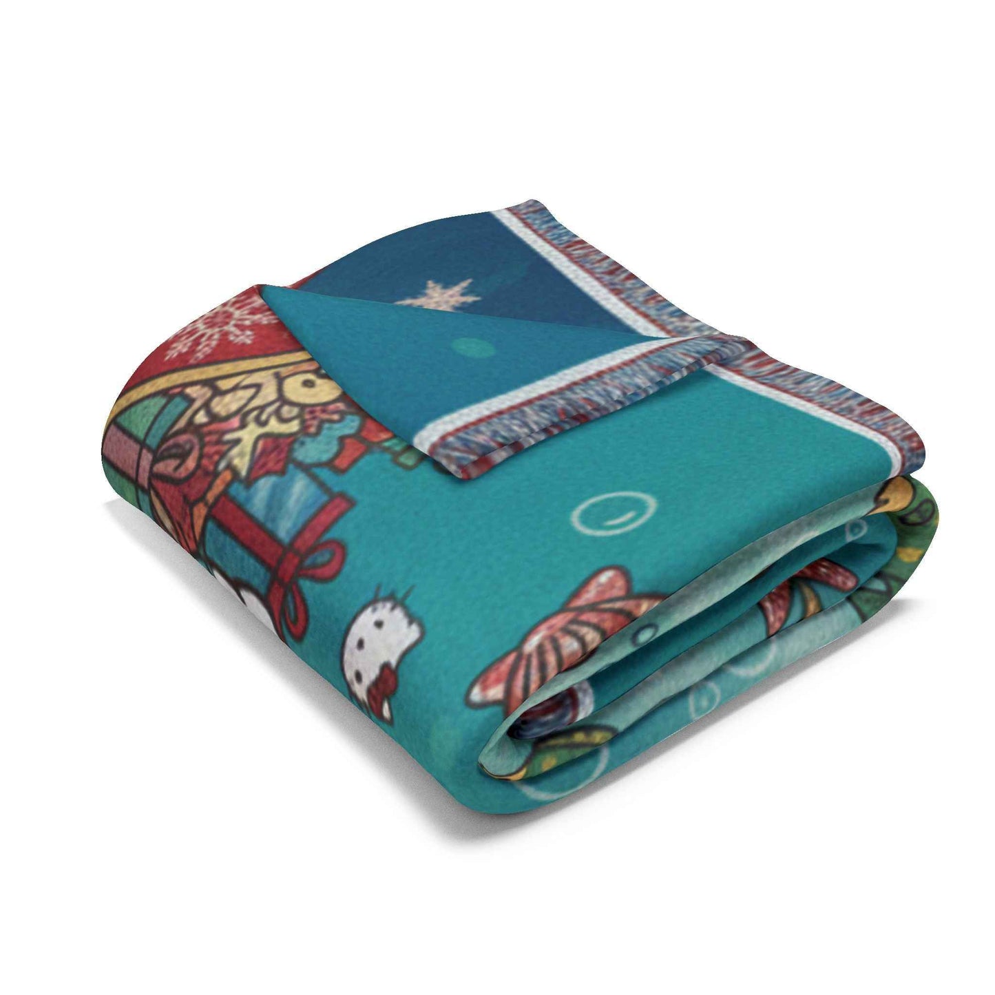 Arctic Fleece Blanket — Underwater Christmas Tree & Santa Sleigh Holiday Throw