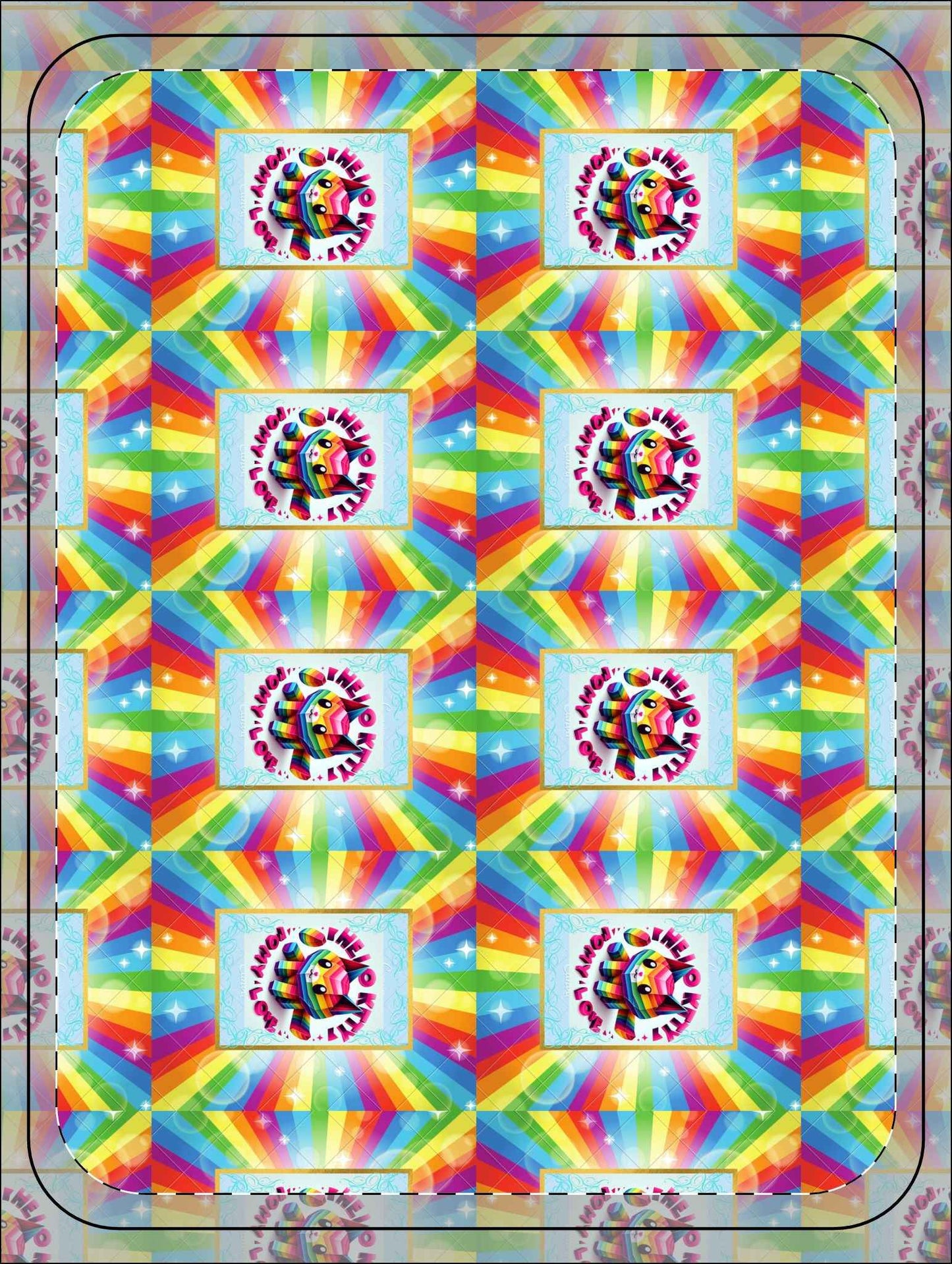 Sherpa Blanket - Hello Kitty Rainbow Cat Lover Design - Hello Kittyy Blanket Store