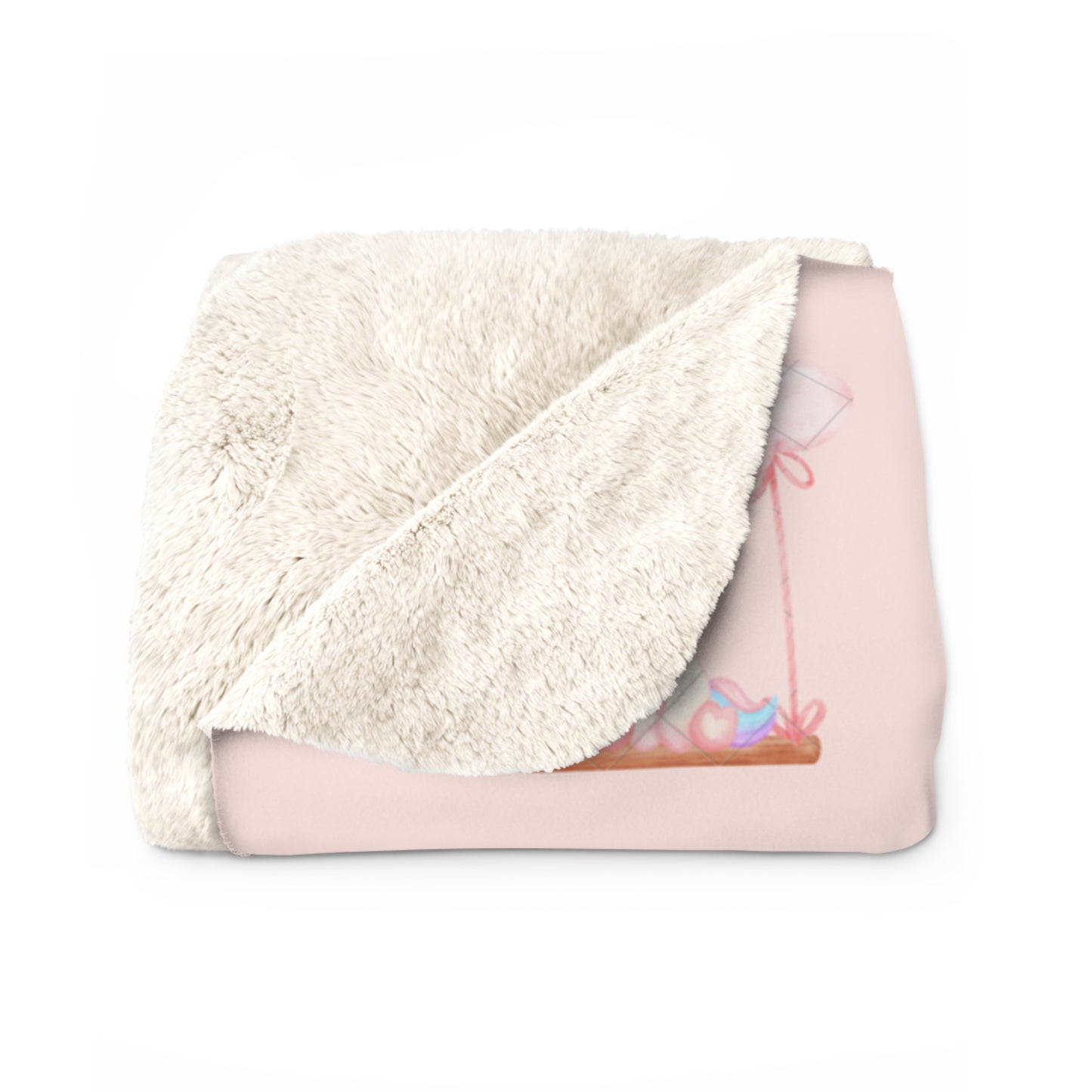 Sherpa Fleece Blanket - Unicorn Baby Girl in the Sky Light Pink