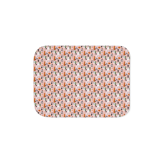 Sherpa Blanket - Soft Frankenstein Hello Kitty Light Pink Sherpa
