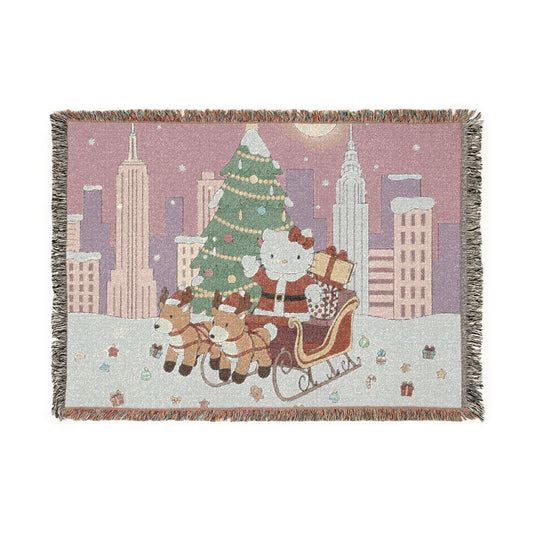 Hello Kitty Christmas Pink Woven Blanket — Festive Fandom Throw