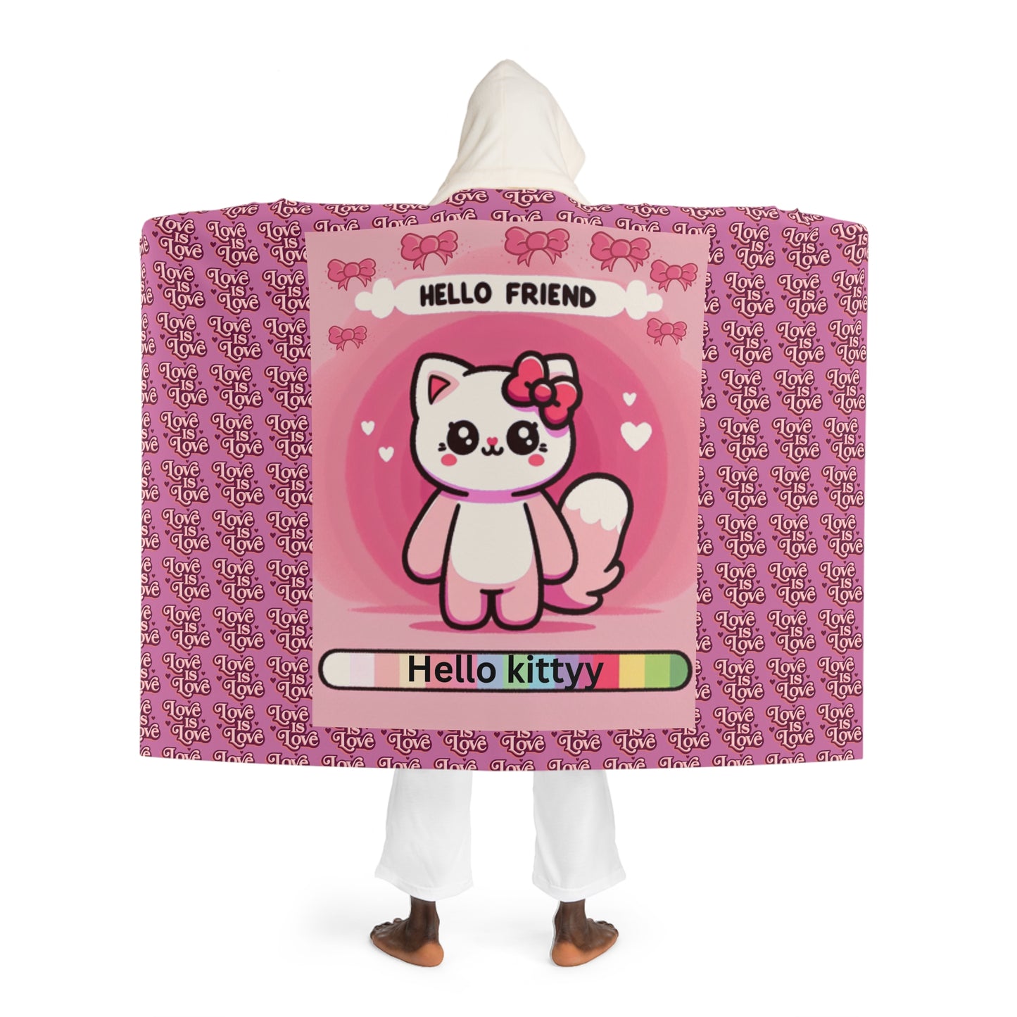 Hooded Sherpa Fleece Blanket hello kittyy