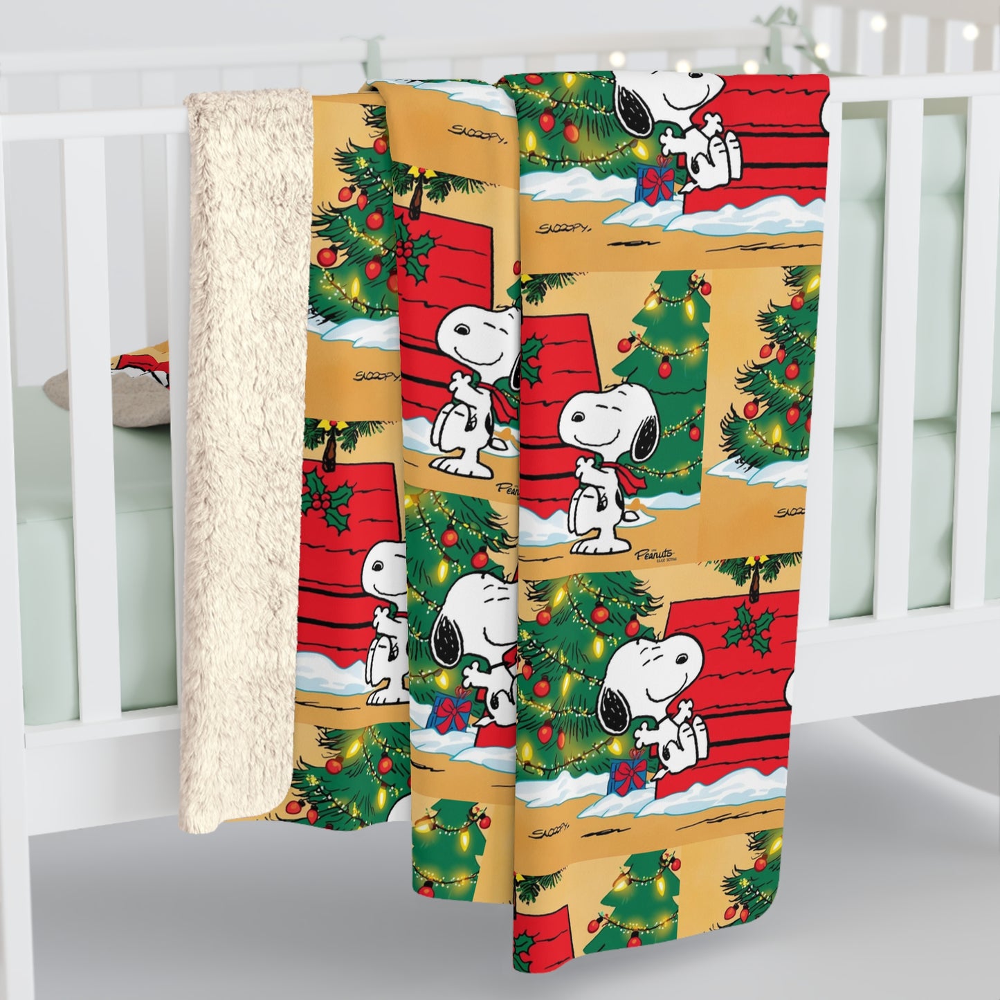 Sherpa Fleece Blanket - Snoopy Christmas Theme