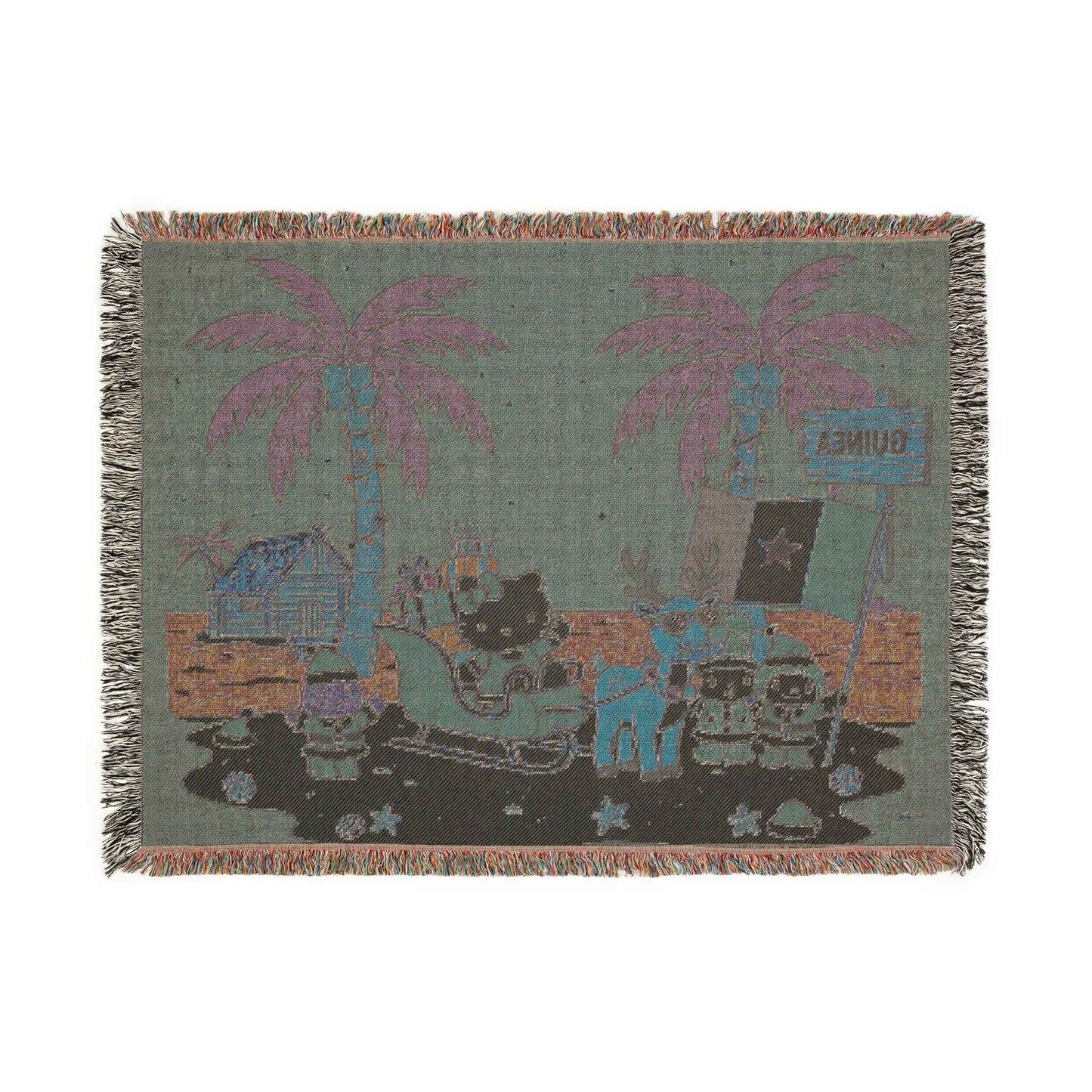 Hello Kitty Christmas Woven Blanket — Holiday Beach & Camping Throw
