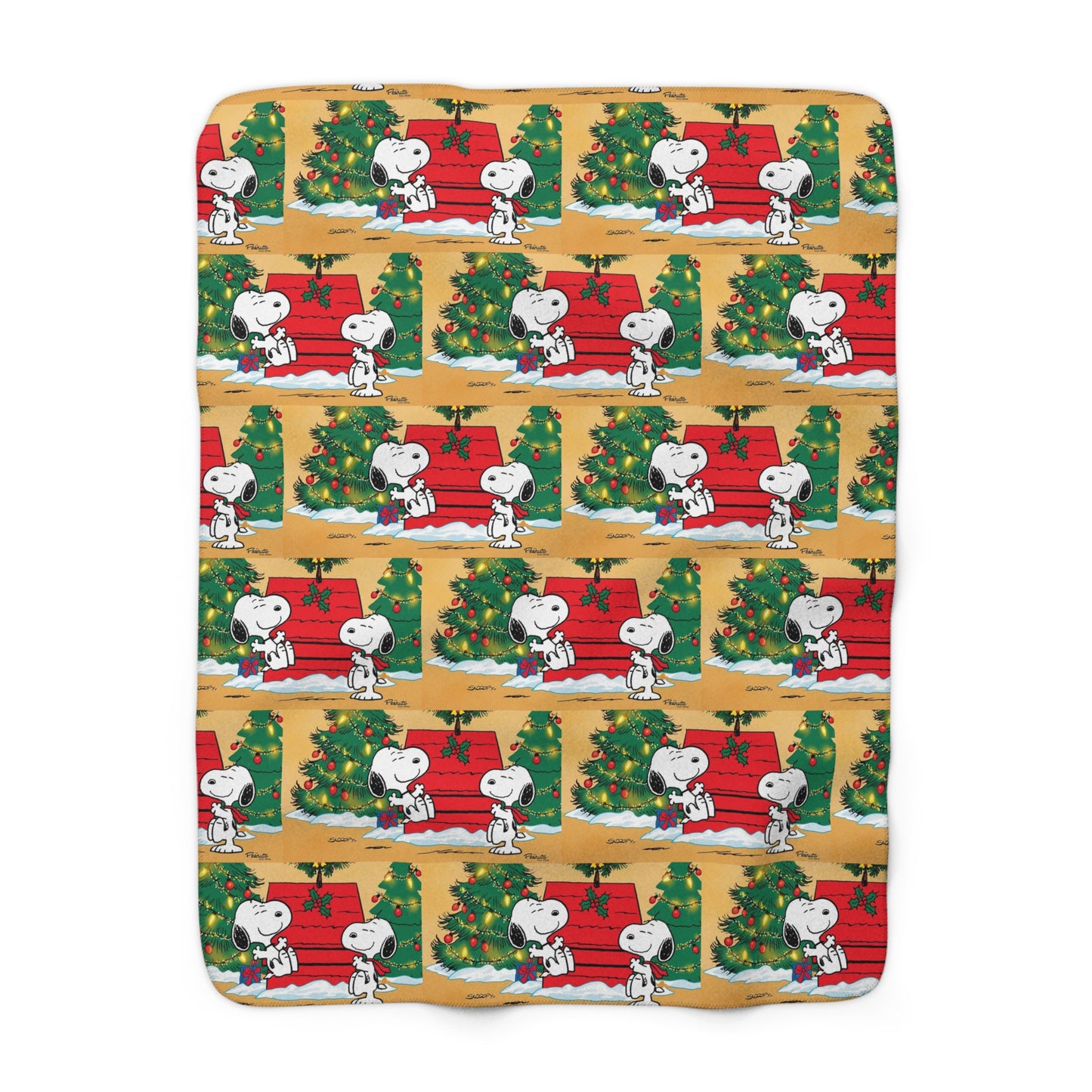 Sherpa Fleece Blanket - Snoopy Christmas Theme