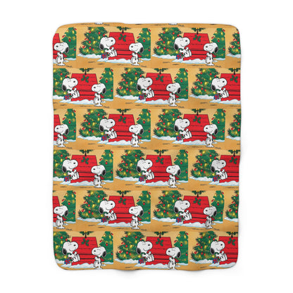 Sherpa Fleece Blanket - Snoopy Christmas Theme