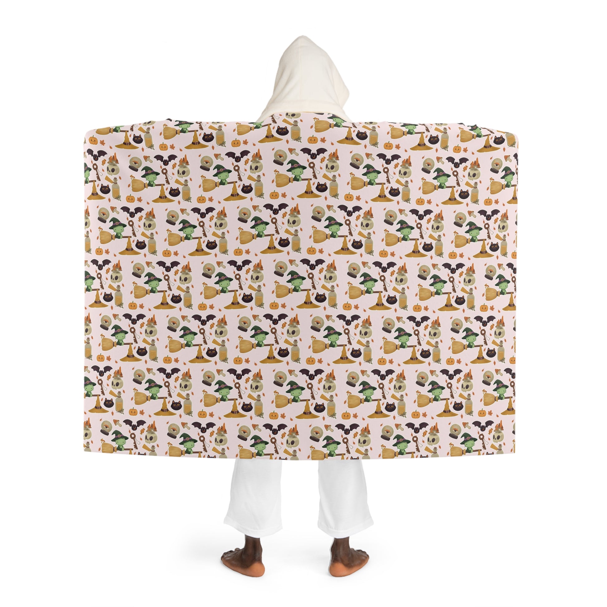 Cozy Hooded Sherpa Fleece Blanket | Cute Animal Print, Warm Throw for Home, Snuggle Wear, Gift Idea, Cozy Nights