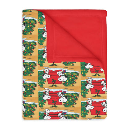 Blanket - Snoopy Christmas Theme Velveteen Microfiber (Two-Sided Print) snoopy blanket