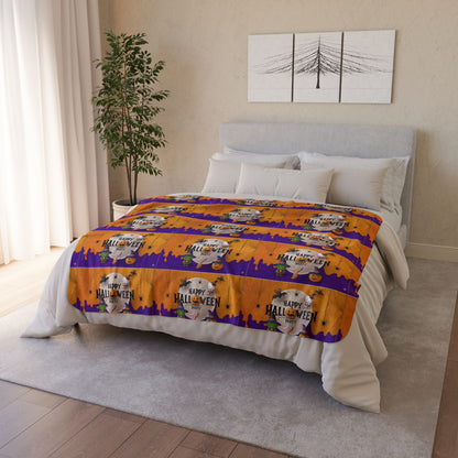 Fleece Sherpa Blanket - Frankenstein Hello Kitty - Happy Halloween Party