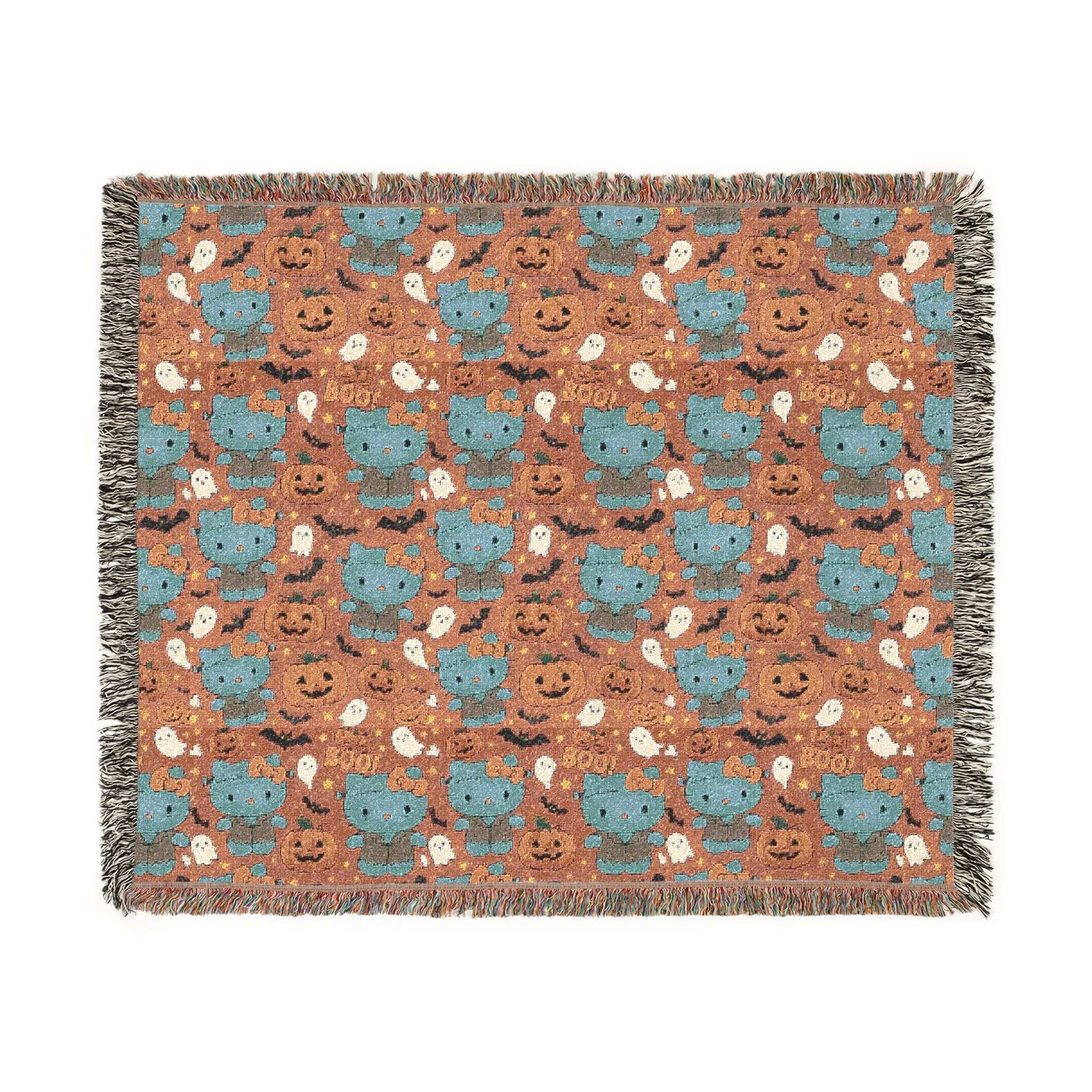 Woven Blanket - Pink Frankenstein Halloween Lovers Trending Design