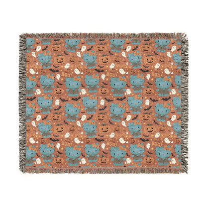 Woven Blanket - Pink Frankenstein Halloween Lovers Trending Design