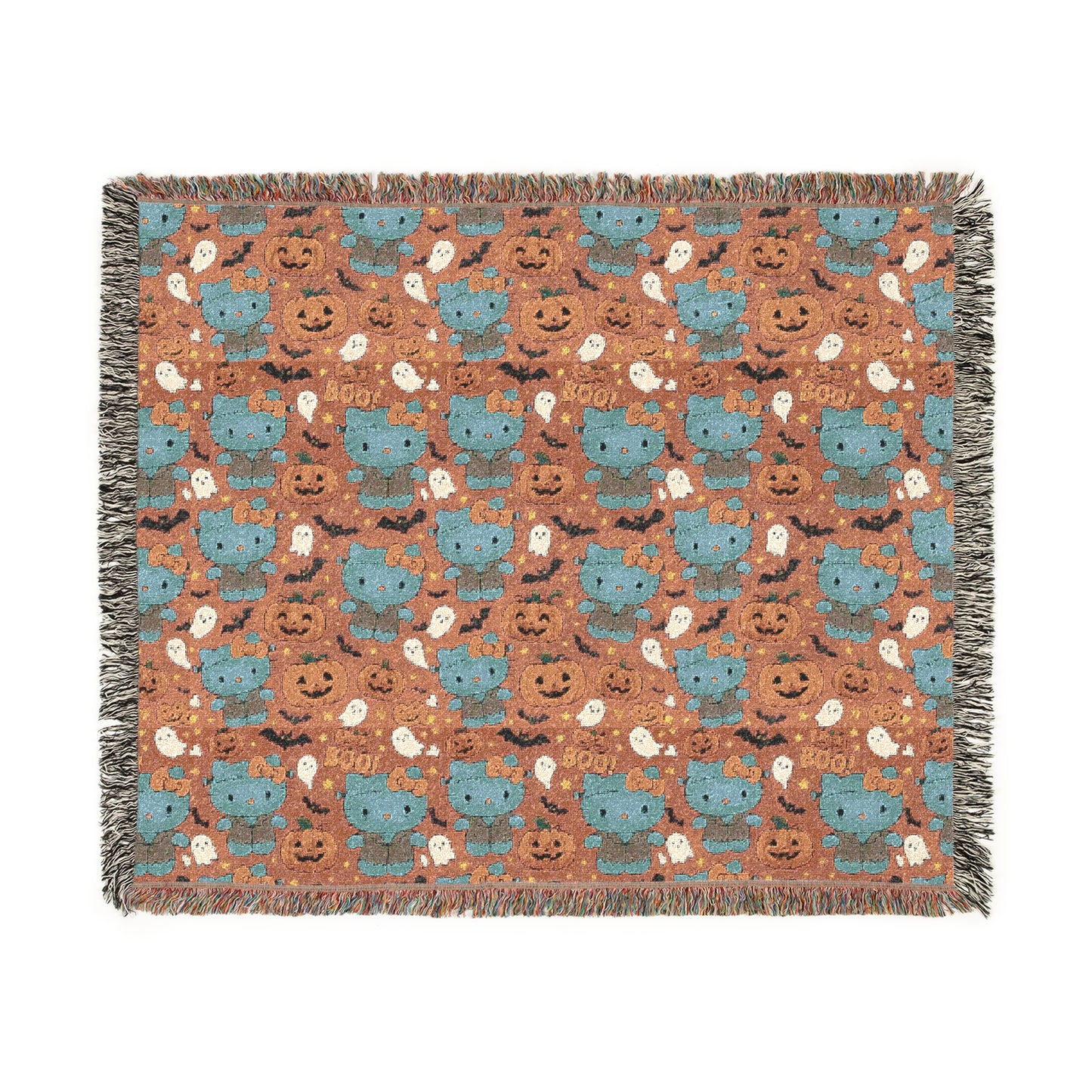 Woven Blanket - Pink Frankenstein Halloween Lovers Trending Design - Hello Kittyy Blanket Store