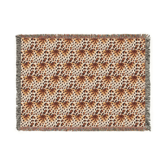 Cozy Woven Blanket  leopard print- Stylish Home Decor for Comfort and Warmth