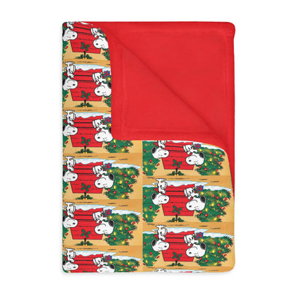 Blanket - Snoopy Christmas Theme Velveteen Microfiber (Two-Sided Print) snoopy blanket