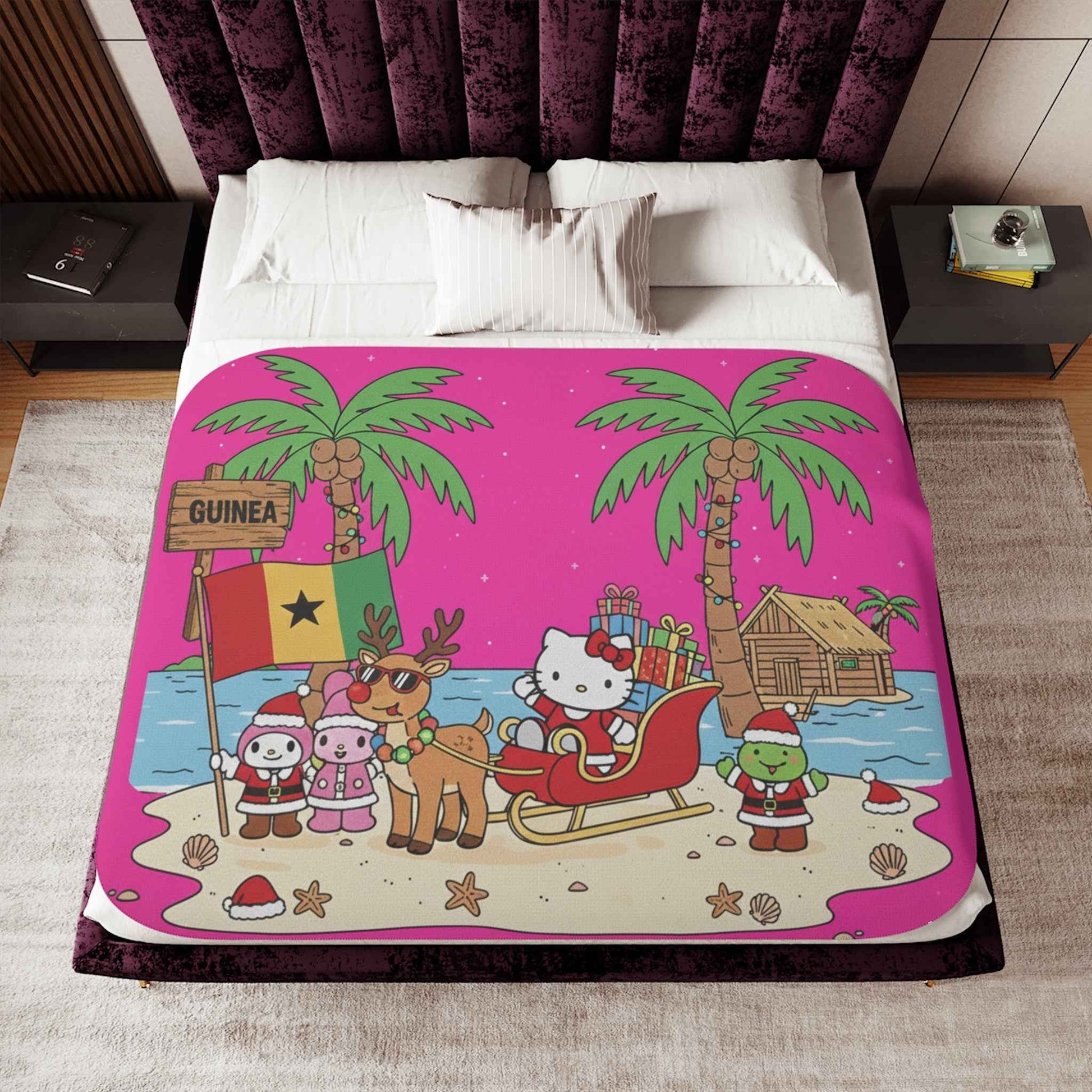 Hello Kitty Christmas Sherpa Blanket Guinea