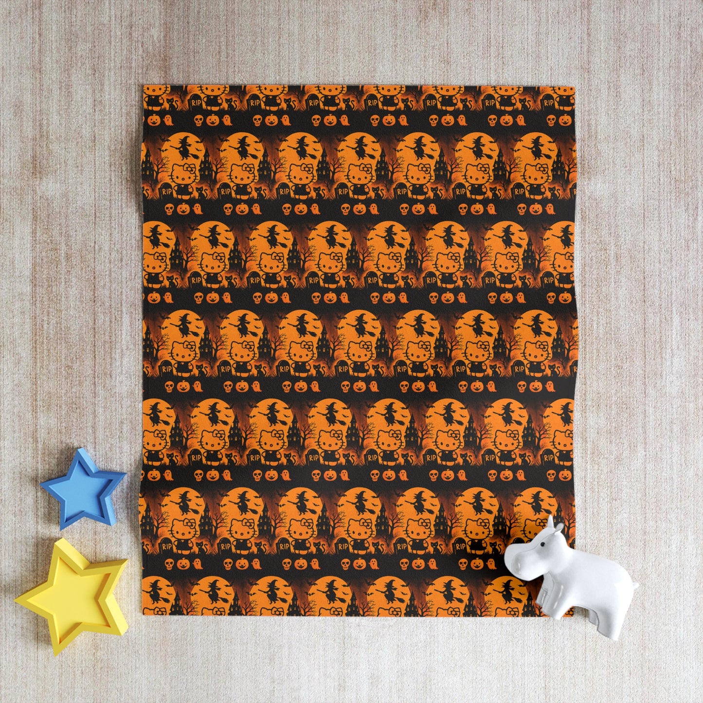 Halloween hello Kitty Throw Blanket