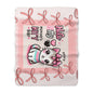 Sherpa Fleece Blanket - Cute Pink Bow Hello Kitty Design - Perfect for Girls and Baby Girls