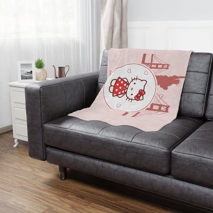 Hello Kitty Valentine’s Minky Blanket — San Francisco Skyline Cute Plush Throw