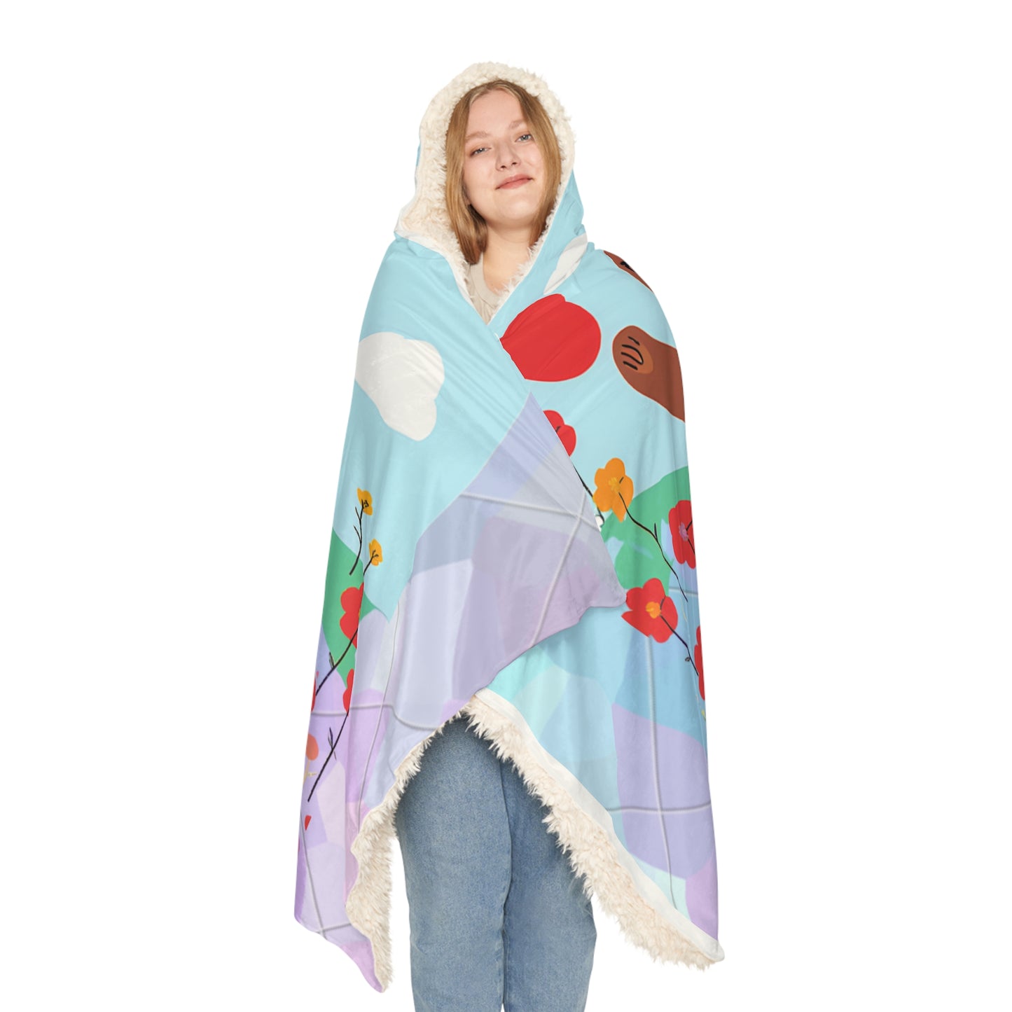 Hooded Snuggle Blanket - Winnie the Pooh Design for Girls and Teens wearable