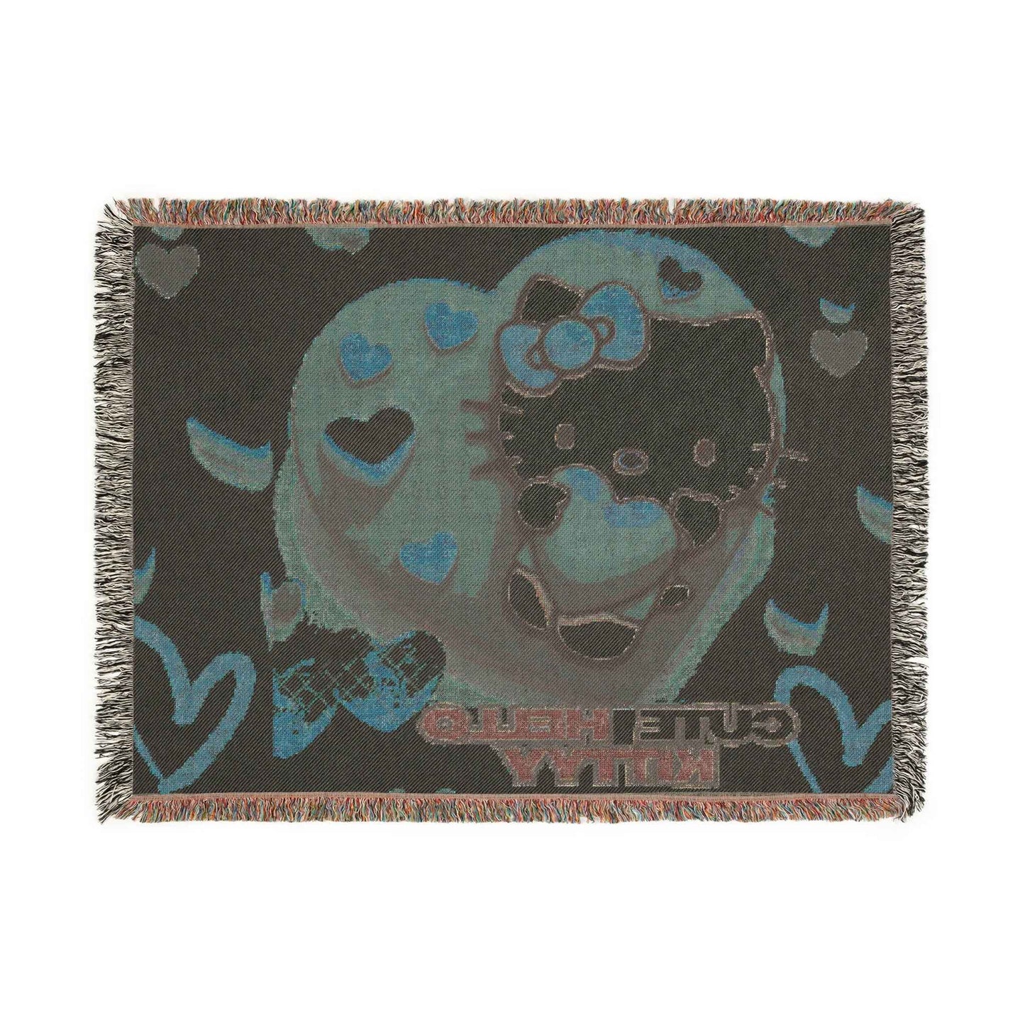 Copy of Woven Blanket - Hello Kitty Valentine's Red Hearts - Hello Kittyy Blanket Store