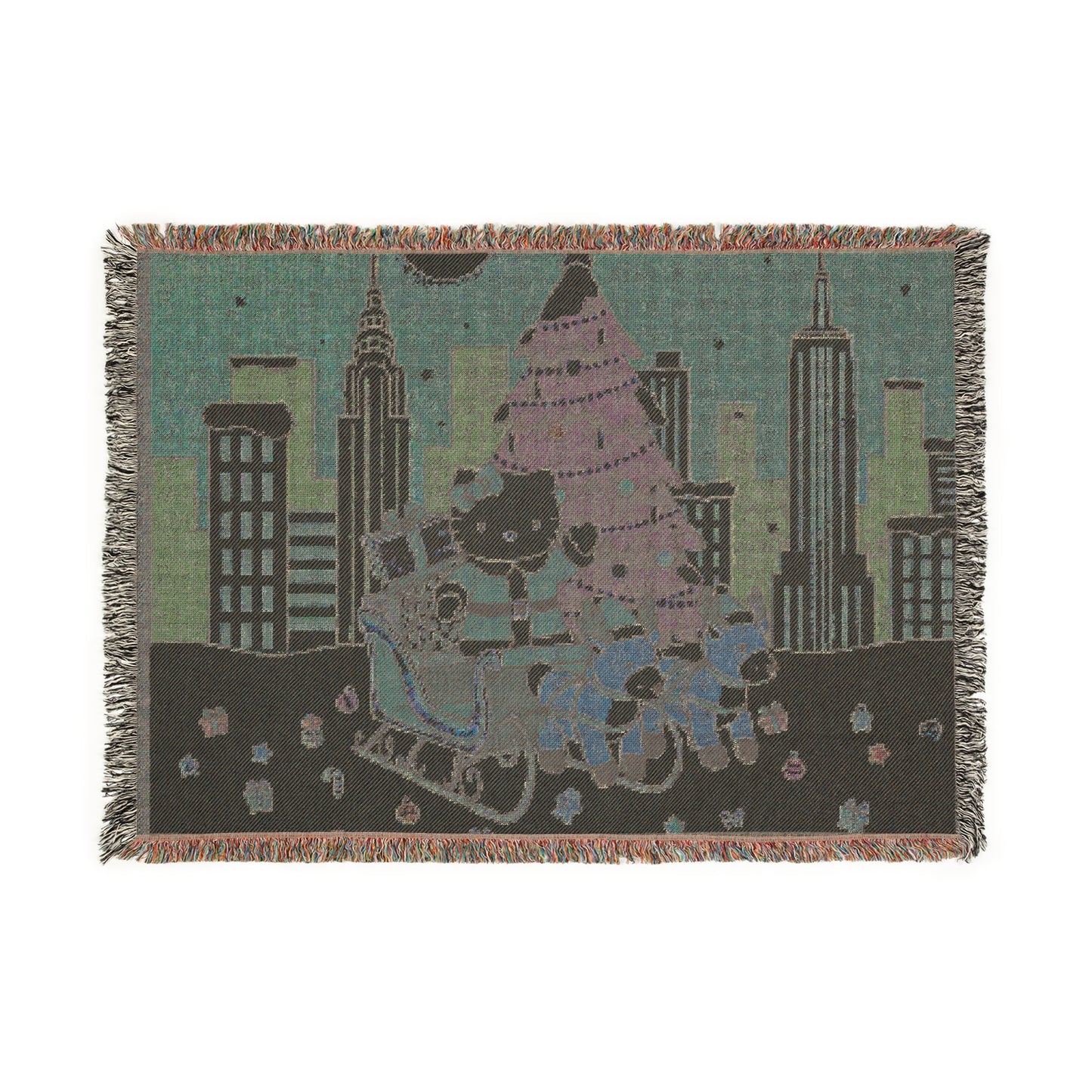 Hello Kitty Christmas Pink Woven Blanket — Festive Fandom Throw