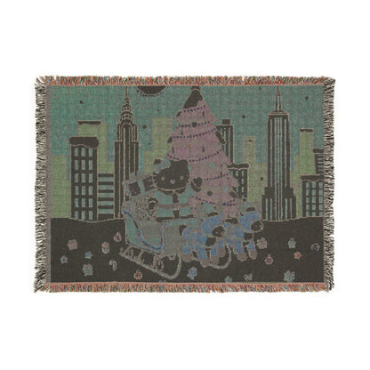 Hello Kitty Christmas Pink Woven Blanket — Festive Fandom Throw