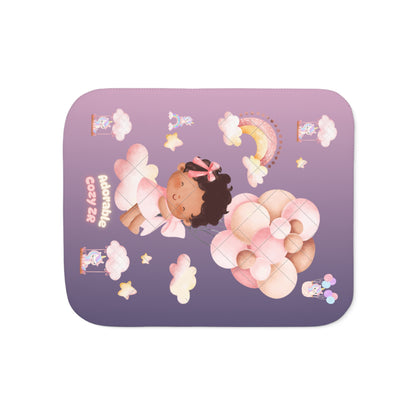 Sherpa Blanket Unicorn Gradient Violet Flying Baby Balloons