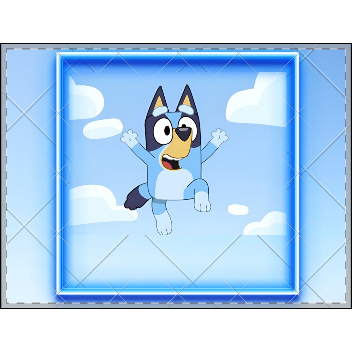 Velveteen Plush Blanket - Bluey Flying in Sky Boys Nursery Decor