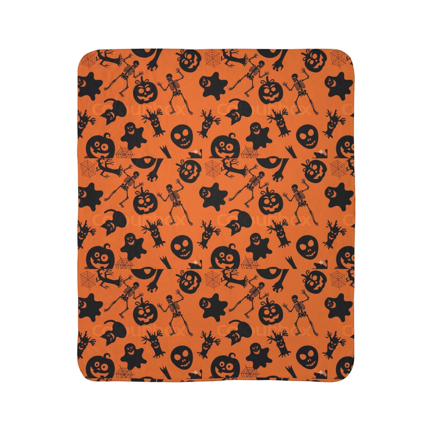 Halloween Fleece Sherpa Blanket, Cozy Fall Decor, Spooky Season Gift, Trick or Treat Blanket, Halloween Party Essential