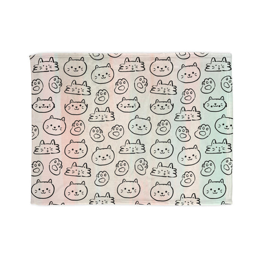 Cozy Cat-Themed and hello kitty blanket Soft Polyester Blanket - Perfect for Cat Lovers and Cozy Nights