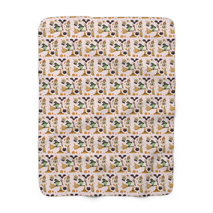 Sherpa Blanket Frankenstein Hello Kitty Pink Design