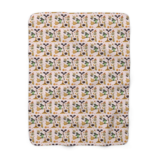 Sherpa Blanket Frankenstein Hello Kitty Pink Design