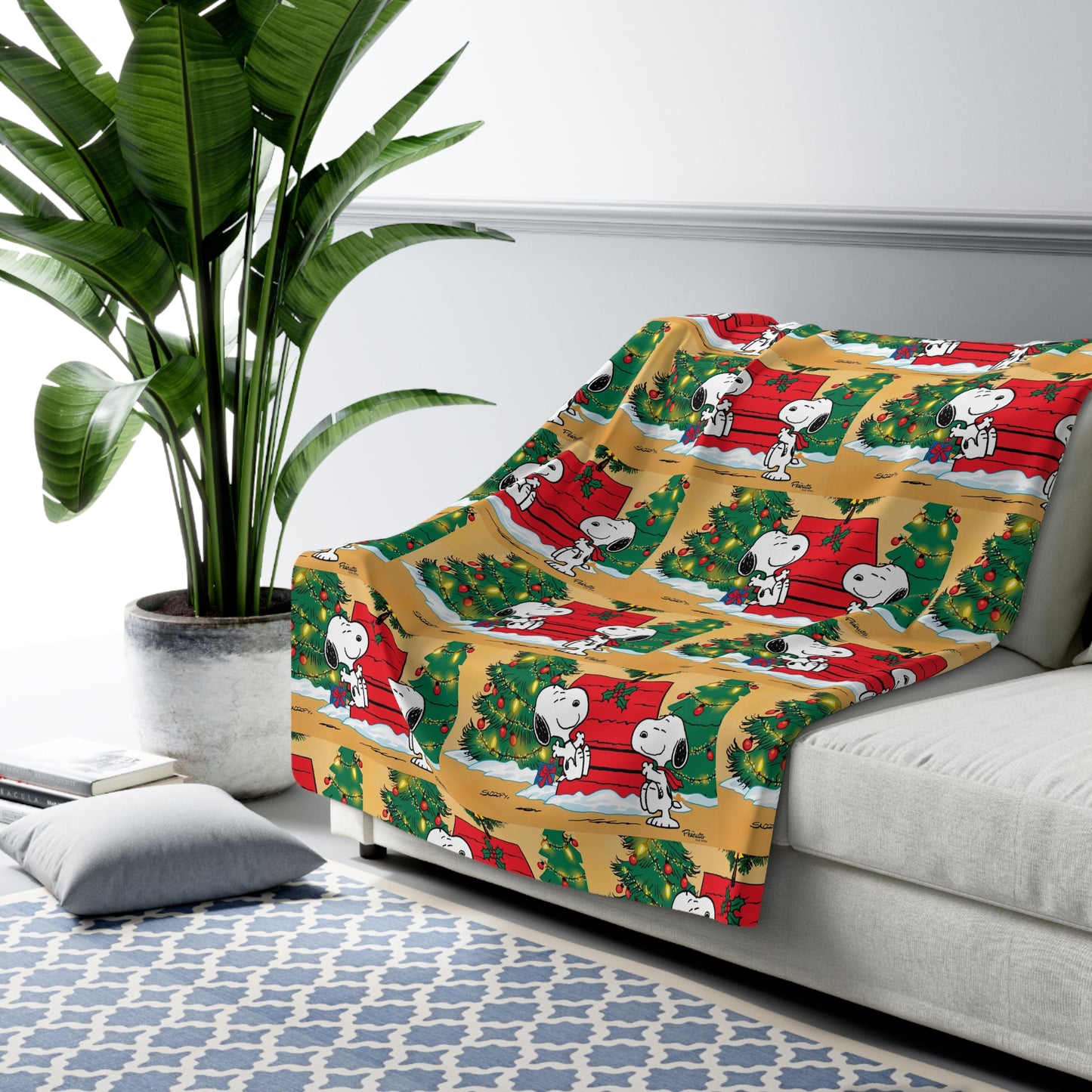 Sherpa Fleece Blanket - Snoopy Christmas Theme