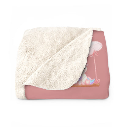 Sherpa Fleece Blanket - Adorable Baby Unicorn Pink Design